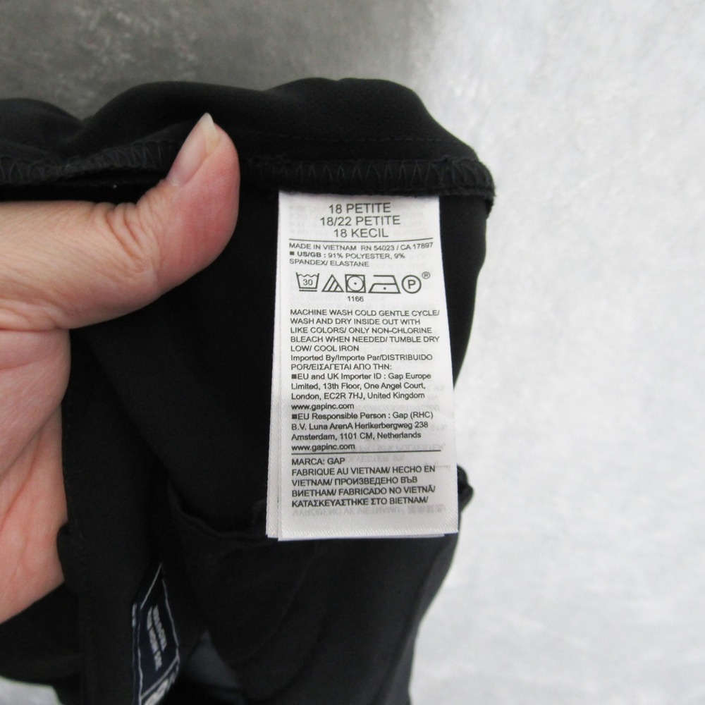Gap 365 High Rise Trouser Black Wide Leg Pleated Pants Women 18 Petite Plus Size - Picture 6 of 14